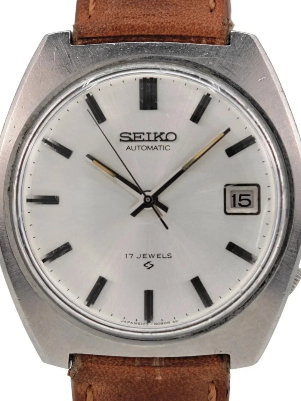 Rare Men's Seiko 36mm Fully Original 1968 Dress Watch Ref: 6105-8089 on Leather!